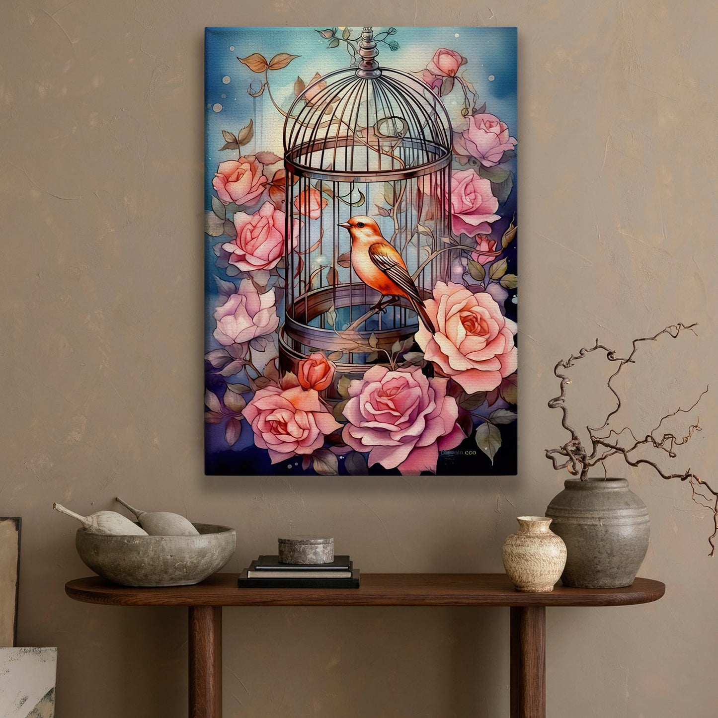 The Peace Of The Little Bird, Bird Canvas Painting, Wall Art Decor - Poster Gift For Bird Lovers