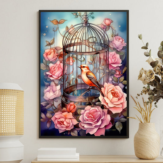 The Peace Of The Little Bird, Bird Canvas Painting, Wall Art Decor - Poster Gift For Bird Lovers