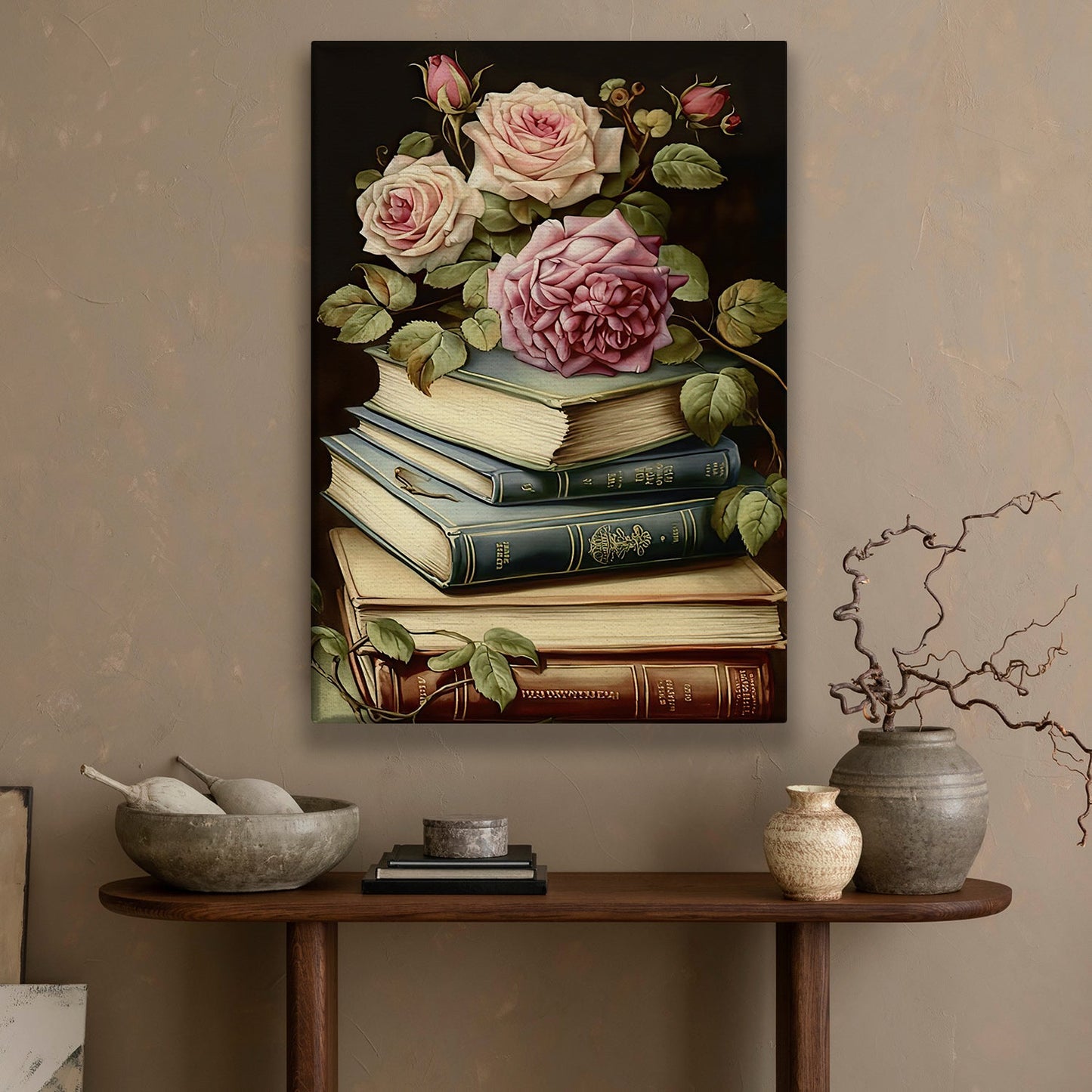 Blossoms Of Wisdom, Book Canvas Painting, Wall Art Decor - Poster Gift For Book Lovers