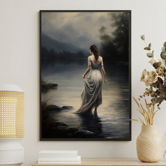 Twilight Whispers By the Riverside, Victorian Princess Canvas Painting, Wall Art Decor - Princess Poster Gift