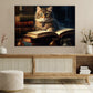 An Evening Of Feline Literature, Baby Cat Canvas Painting, Wall Art Decor - Poster Gift For Cat Lovers