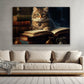 An Evening Of Feline Literature, Baby Cat Canvas Painting, Wall Art Decor - Poster Gift For Cat Lovers