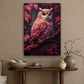 The Owl and the Leaves, Owl Canvas Painting, Forest Wall Art Decor - Poster Gift For Owl Lovers