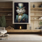 Regal Whiskers, Victorian Cat Canvas Painting, Mysterical Wall Art Decor, Poster Gift For Cat Lovers