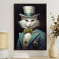 Regal Whiskers, Victorian Cat Canvas Painting, Mysterical Wall Art Decor, Poster Gift For Cat Lovers