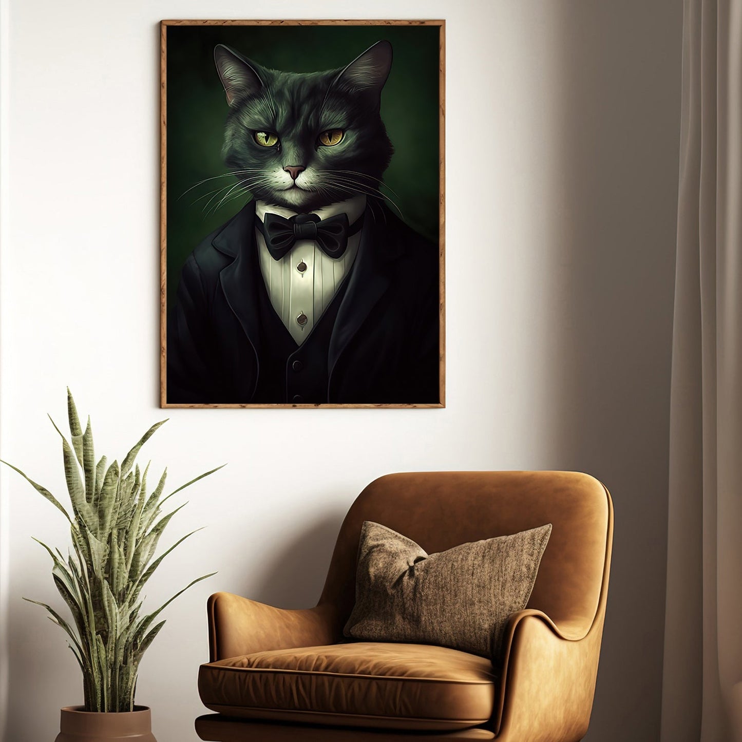 Majestic Mien, Victorian Cat Canvas Painting, Victorian Animal Wall Art Decor, Poster Gift For Cat Lovers