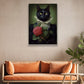 Rose of the Night, Victorian Cat Canvas Painting, Mysterical Wall Art Decor, Poster Gift For Cat Lovers