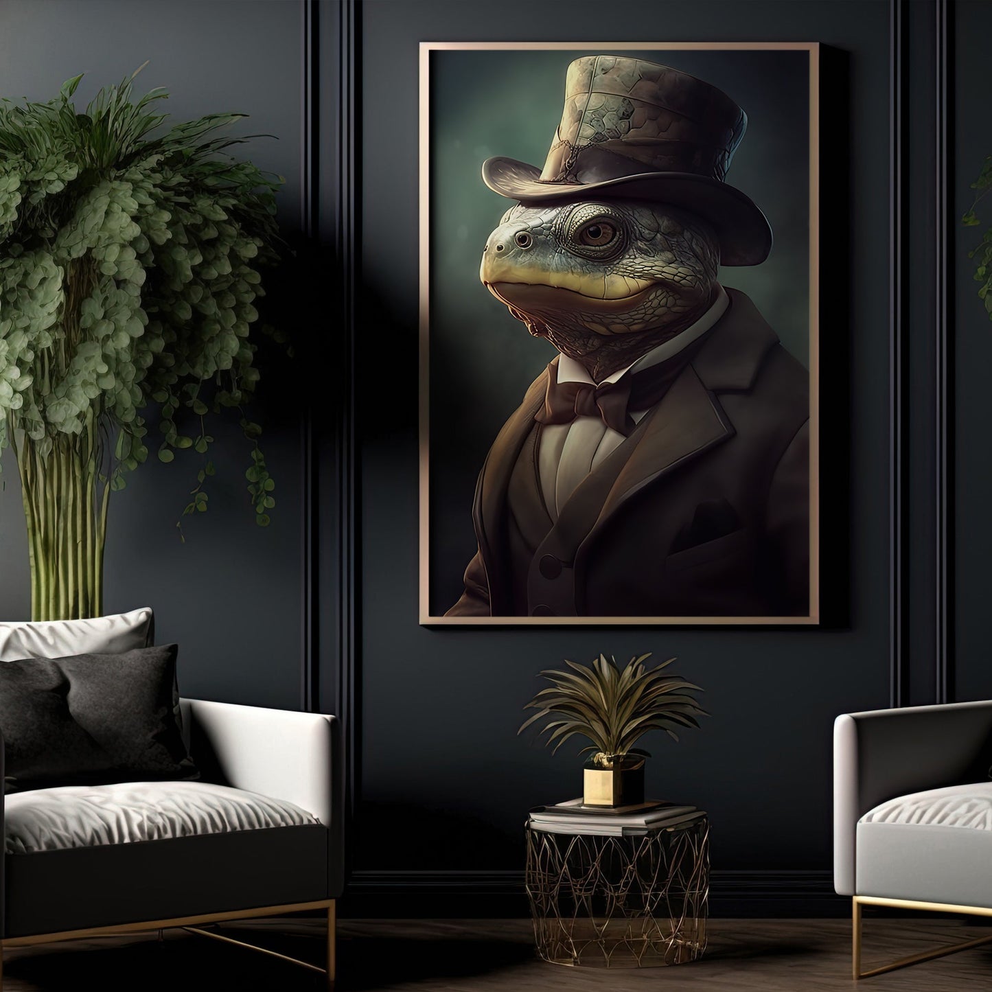 Gentleman Of The Marsh, Victorian Frog Canvas Painting, Victorian Animal Wall Art Decor, Poster Gift For Frog Lovers