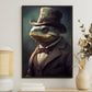 Gentleman Of The Marsh, Victorian Frog Canvas Painting, Victorian Animal Wall Art Decor, Poster Gift For Frog Lovers