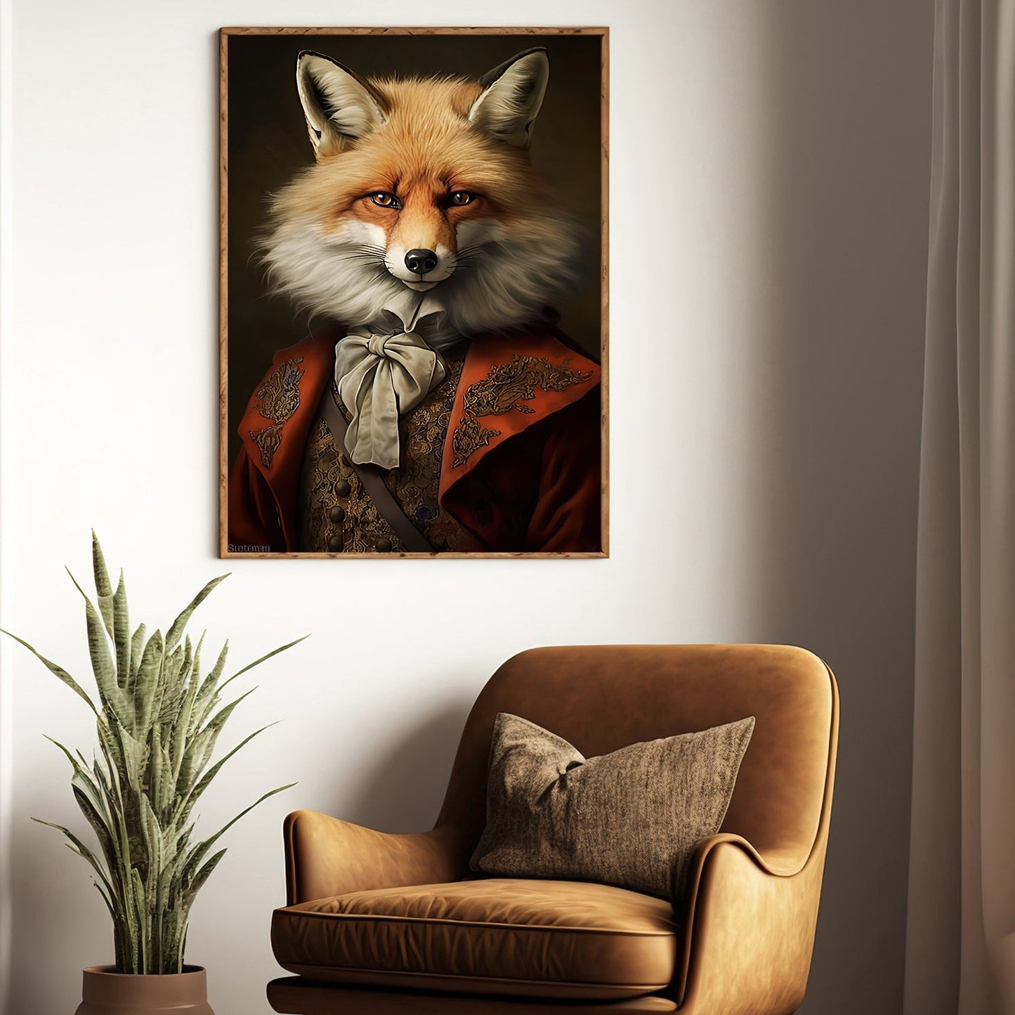 The Aristocrat of the Wild, Victorian Fox Canvas Painting, Mysterical Wall Art Decor, Poster Gift For Fox Lovers