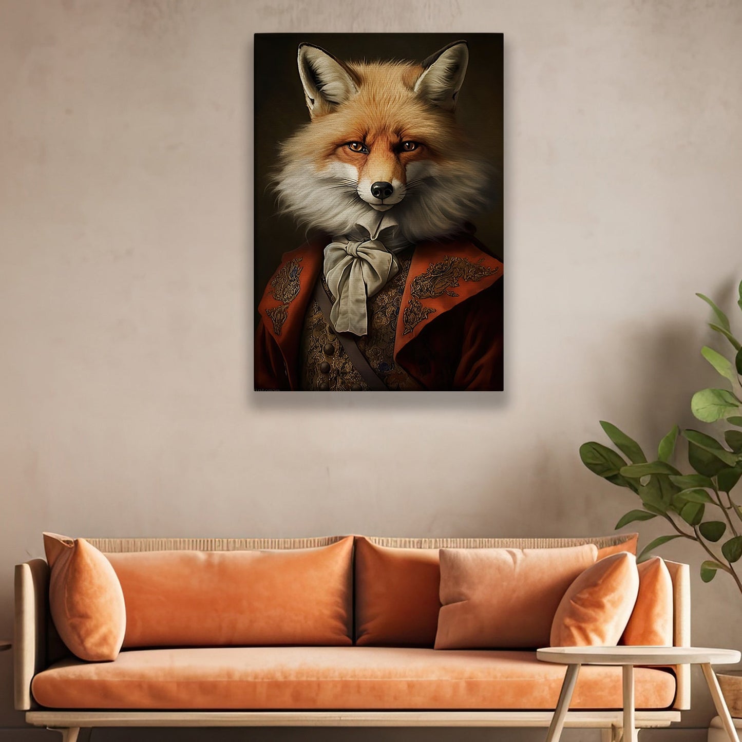 The Aristocrat of the Wild, Victorian Fox Canvas Painting, Mysterical Wall Art Decor, Poster Gift For Fox Lovers