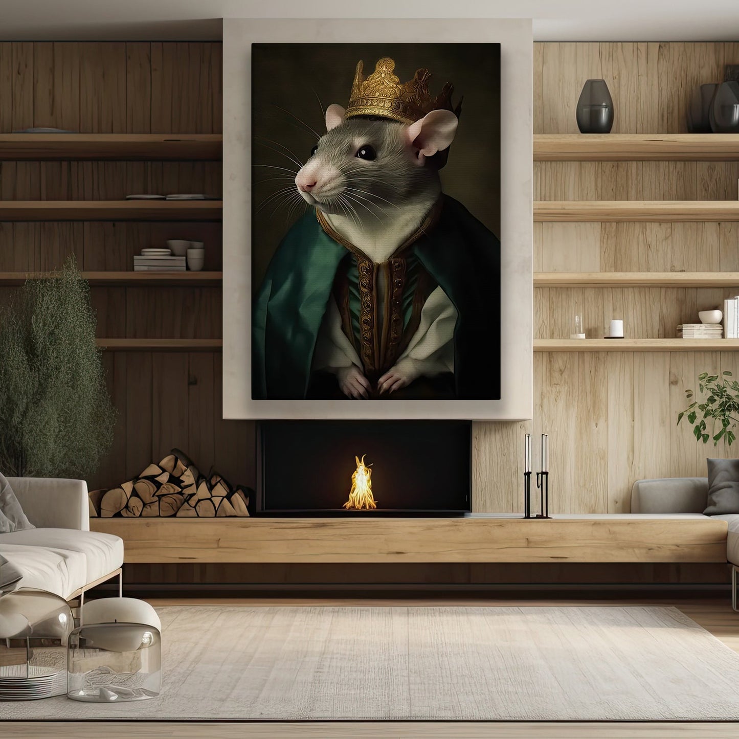 The Regent Of Rodents, Victorian Mouse Canvas Painting, Victorian Animal Wall Art Decor, Poster Gift For Rat Lovers