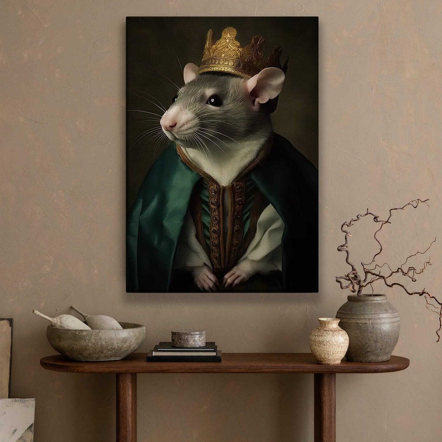 The Regent Of Rodents, Victorian Mouse Canvas Painting, Victorian Animal Wall Art Decor, Poster Gift For Rat Lovers