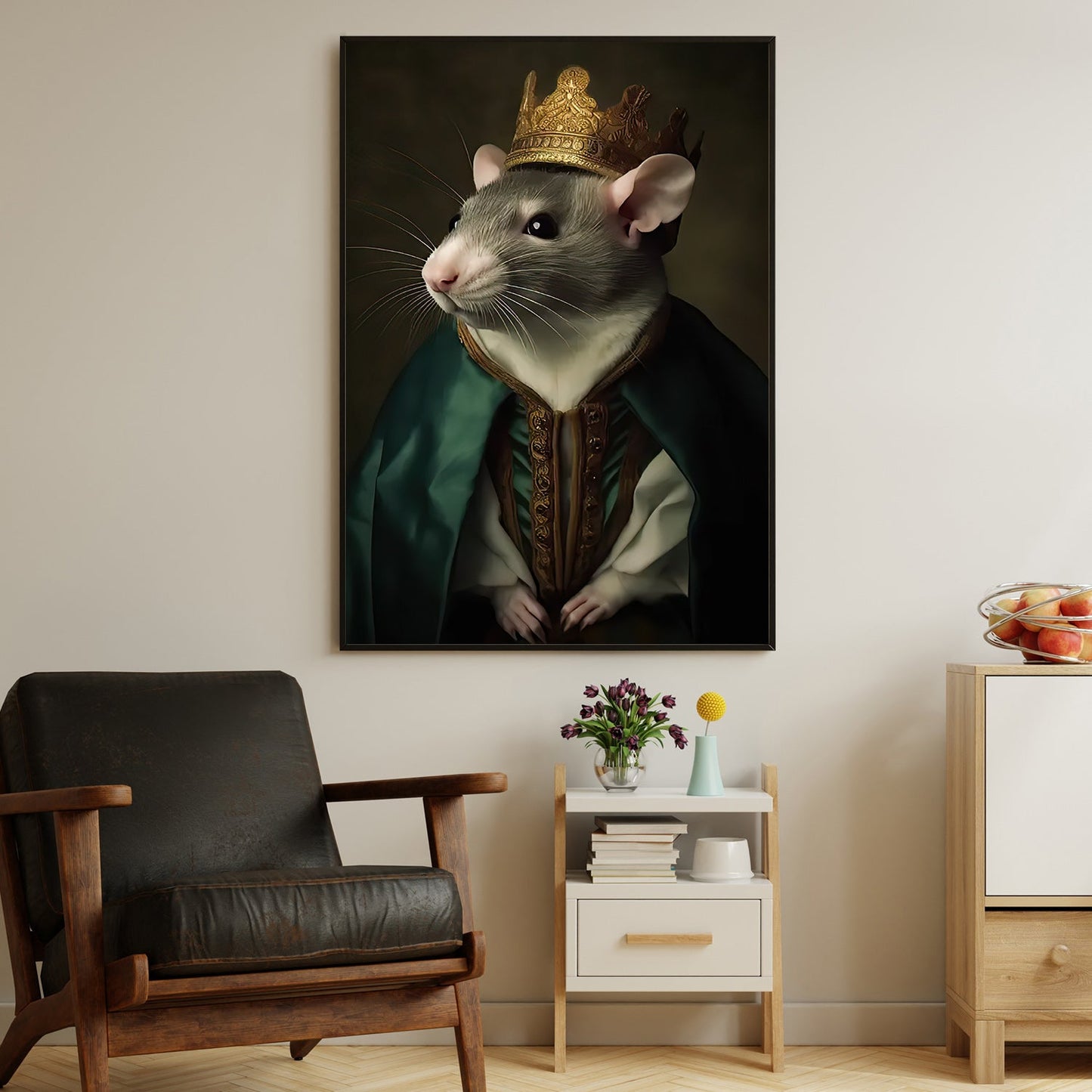 The Regent Of Rodents, Victorian Mouse Canvas Painting, Victorian Animal Wall Art Decor, Poster Gift For Rat Lovers