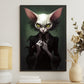 Whispers of the Enchanted, Victorian Cat Canvas Painting, Mysterical Wall Art Decor, Poster Gift For Cat Lovers