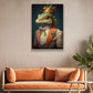 The Iguana Monarch, Victorian Iguana Canvas Painting, Victorian Animal Wall Art Decor, Poster Gift For Iguana Lovers