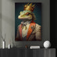 The Iguana Monarch, Victorian Iguana Canvas Painting, Victorian Animal Wall Art Decor, Poster Gift For Iguana Lovers