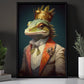 The Iguana Monarch, Victorian Iguana Canvas Painting, Victorian Animal Wall Art Decor, Poster Gift For Iguana Lovers