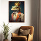 The Iguana Monarch, Victorian Iguana Canvas Painting, Victorian Animal Wall Art Decor, Poster Gift For Iguana Lovers