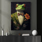 The Floral Diplomat, Victorian Frog Canvas Painting, Victorian Animal Wall Art Decor, Poster Gift For Frog Lovers