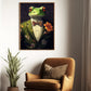 The Floral Diplomat, Victorian Frog Canvas Painting, Victorian Animal Wall Art Decor, Poster Gift For Frog Lovers