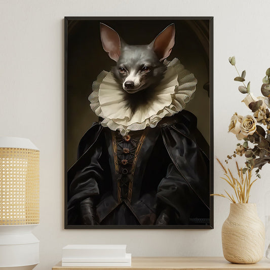 The Elizabethan Canine, Victorian Dog Canvas Painting, Chihuahua Dog Wall Art Decor, Poster Gift For Dog Lovers