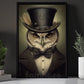 Owl in Style, Victorian Owl Canvas Painting, Victorian Animal Wall Art Decor, Poster Gift For Owl Lovers