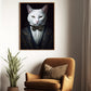 The Regal Whiskers, Victorian Cat Canvas Painting, Mysterical Wall Art Decor, Poster Gift For Cat Lovers