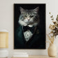 Evening Elegance, Victorian Cat Canvas Painting, Victorian Animal Wall Art Decor, Poster Gift For Cat Lovers