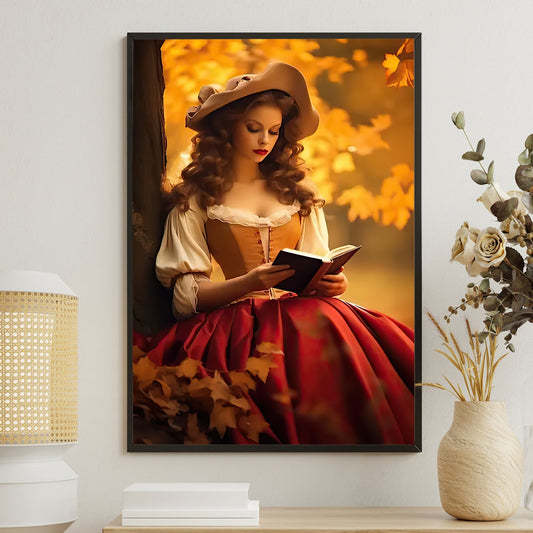 Autumn Reverie, Victorian Girl Canvas Painting, Historical Wall Art Decor, Poster Gift For Girls