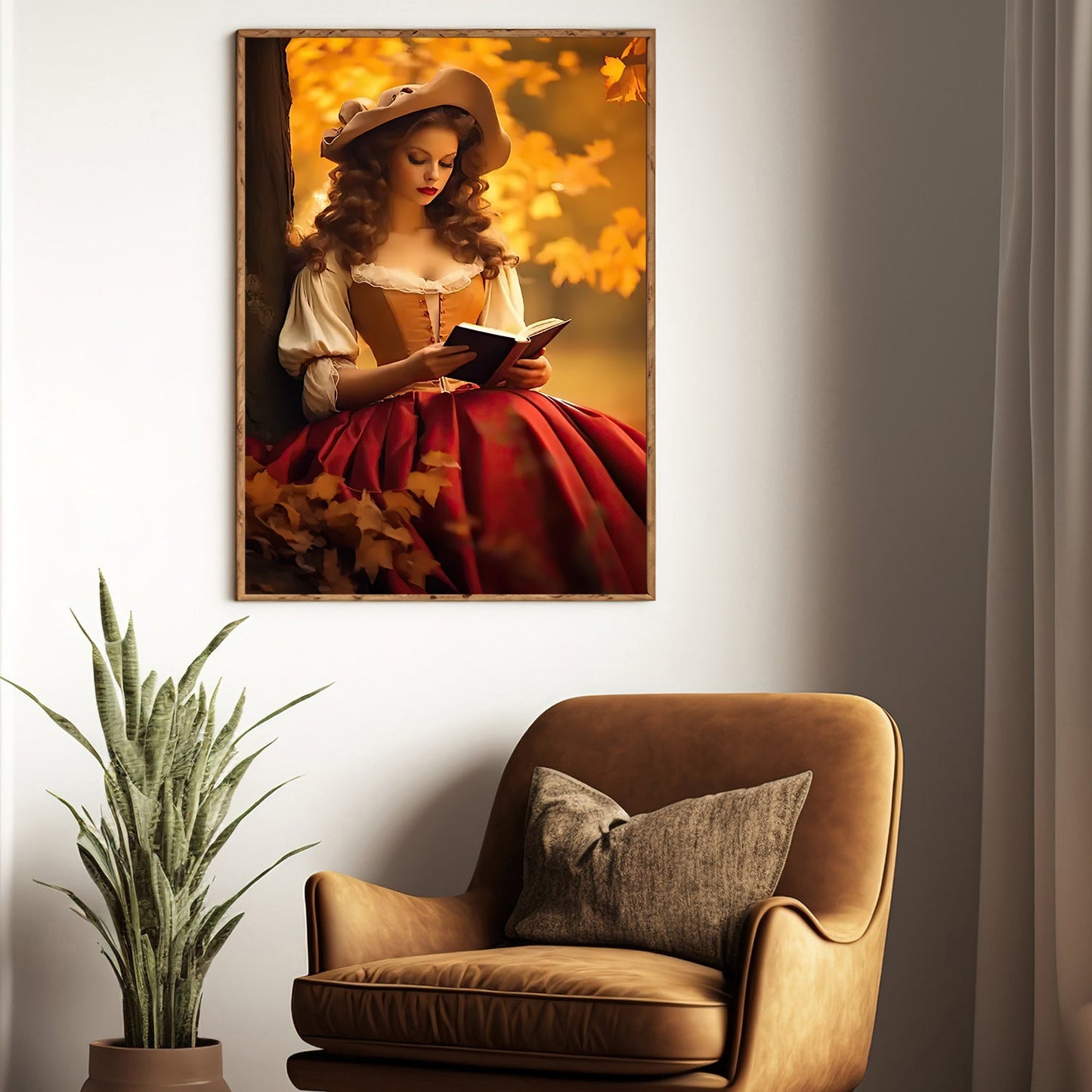 Autumn Reverie, Victorian Girl Canvas Painting, Historical Wall Art Decor, Poster Gift For Girls