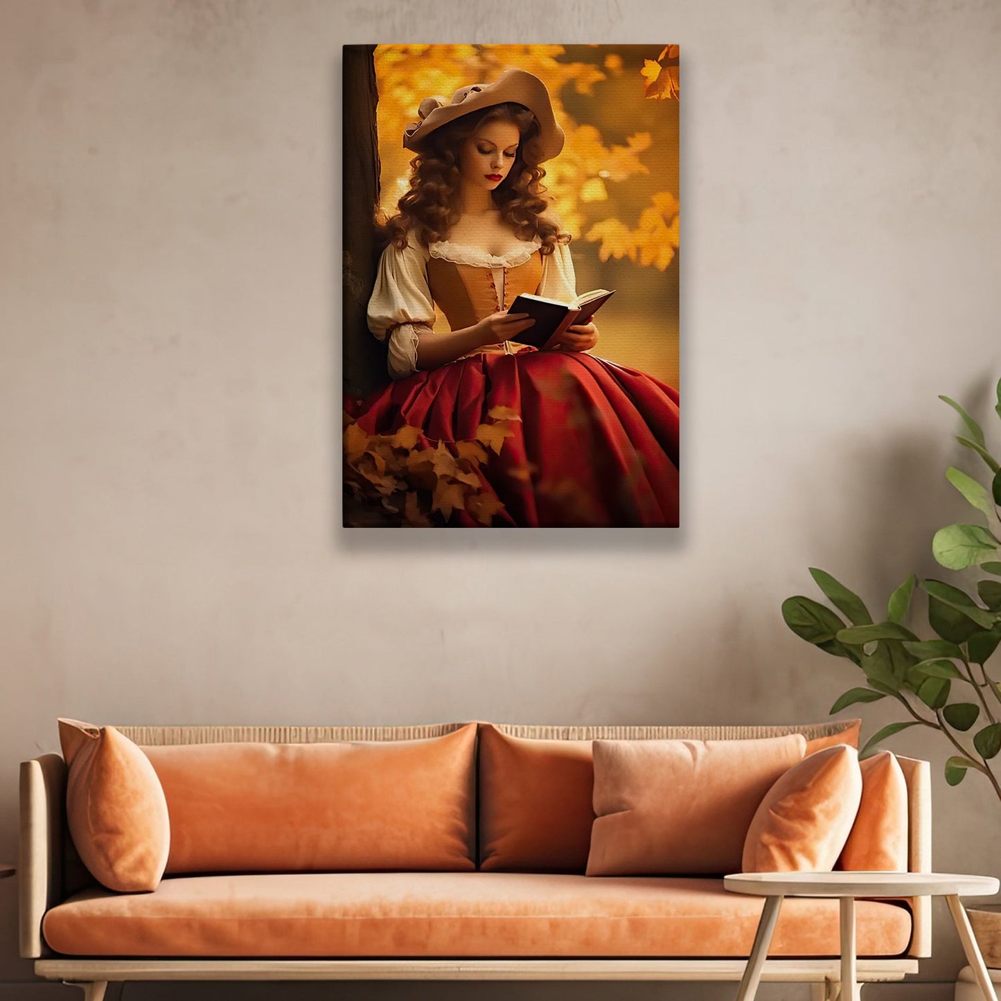 Autumn Reverie, Victorian Girl Canvas Painting, Historical Wall Art Decor, Poster Gift For Girls