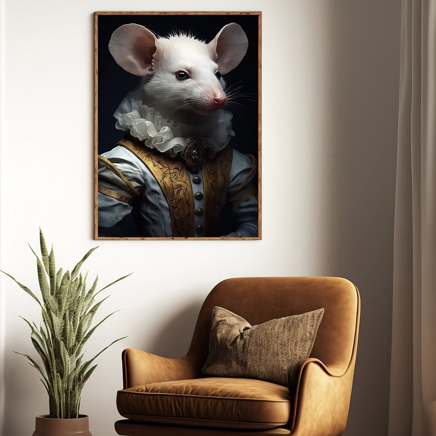 The Noble Mouseketeer, Victorian Mouse Canvas Painting, Mysterical Wall Art Decor, Poster Gift For Rat Lovers