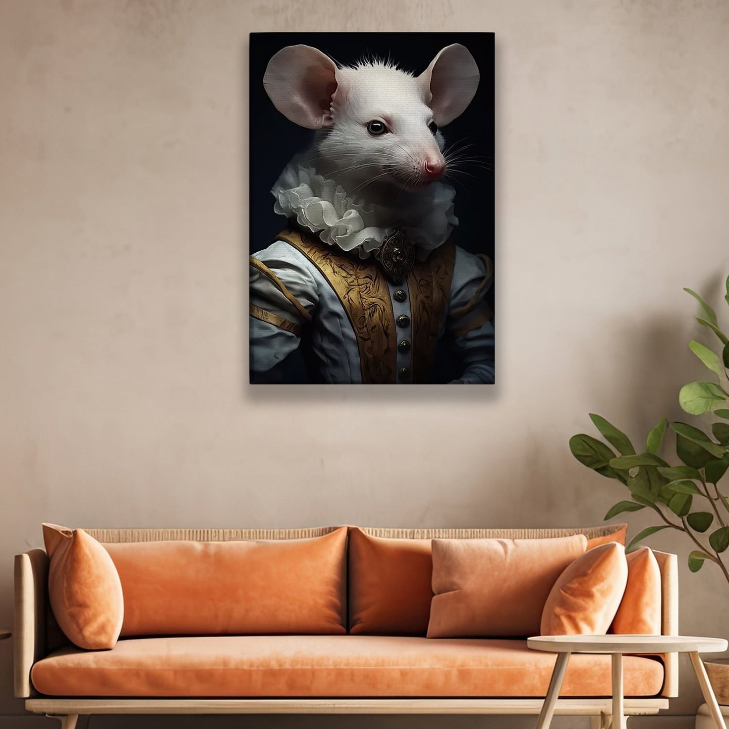 The Noble Mouseketeer, Victorian Mouse Canvas Painting, Mysterical Wall Art Decor, Poster Gift For Rat Lovers