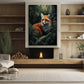 The Watchful Sentine, Victorian Fox Canvas Painting, Mysterical Wall Art Decor, Poster Gift For Fox Lovers