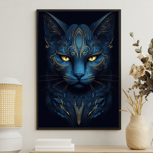 The Twilight Garden, Cat Canvas Painting, Mystery Wall Art Decor, Poster Gift For Cat Lovers