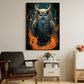 Majestic Gaze Flames of Wisdom, Owl Canvas Painting, Mystical Wall Art Decor, Poster Gift For Owl Lovers