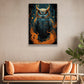 Majestic Gaze Flames of Wisdom, Owl Canvas Painting, Mystical Wall Art Decor, Poster Gift For Owl Lovers