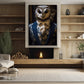 Nocturnal Gentleman The Owl's Debonair, Victorian Owl Canvas Painting, Mystical Wall Art Decor, Poster Gift For Owl Lovers