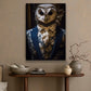 Nocturnal Gentleman The Owl's Debonair, Victorian Owl Canvas Painting, Mystical Wall Art Decor, Poster Gift For Owl Lovers