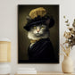 The Cat's Victorian Charm, Victorian Cat Canvas Painting, Victorian Animal Wall Art Decor, Poster Gift For Cat Lovers