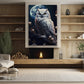 Lunar Majest The Watchful Owl, Owl Canvas Painting, Mystical Wall Art Decor, Poster Gift For Owl Lovers