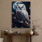 Lunar Majest The Watchful Owl, Owl Canvas Painting, Mystical Wall Art Decor, Poster Gift For Owl Lovers