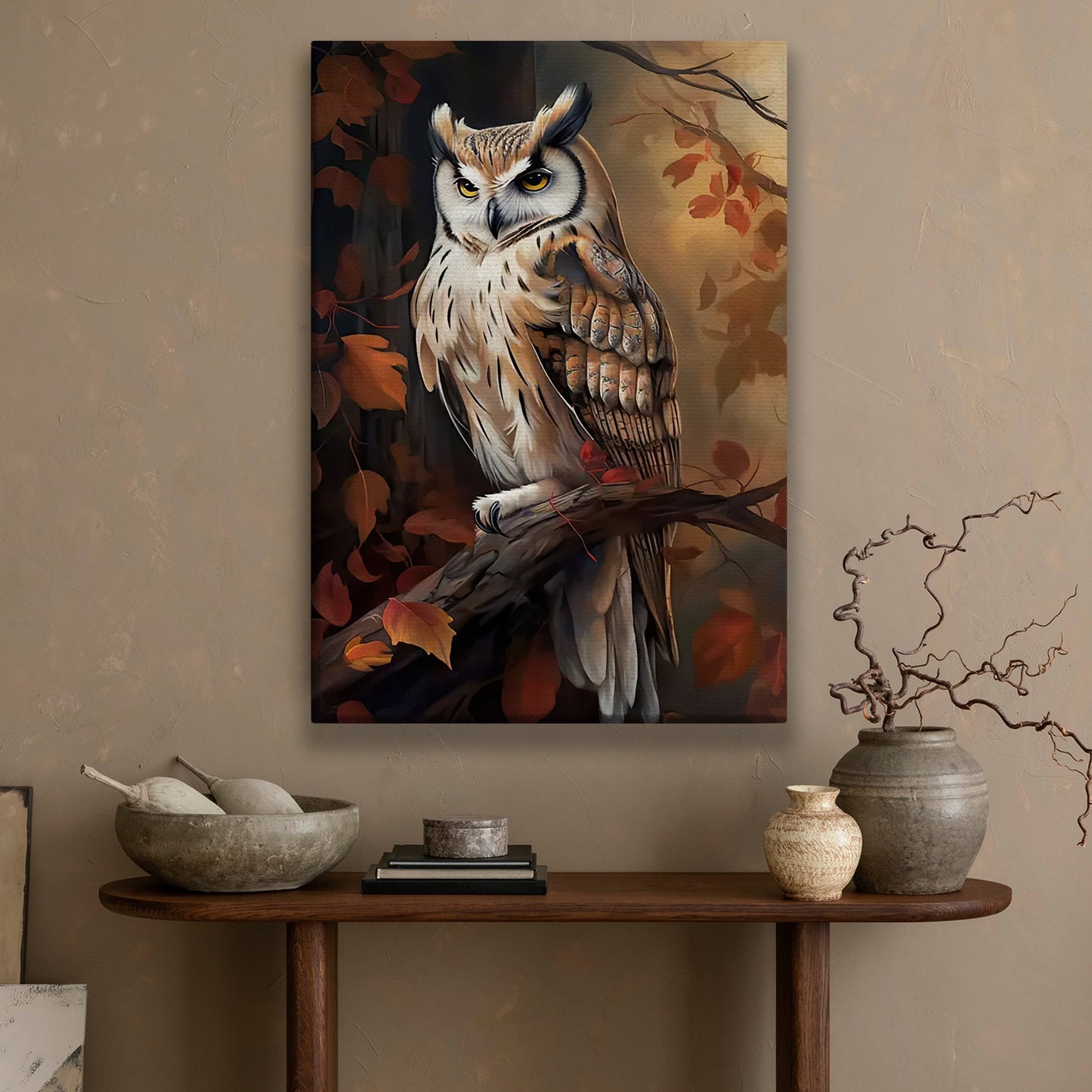 The Guardian of the Forest, Owl Canvas Painting, Mystical Wall Art Decor, Poster Gift For Owl Lovers