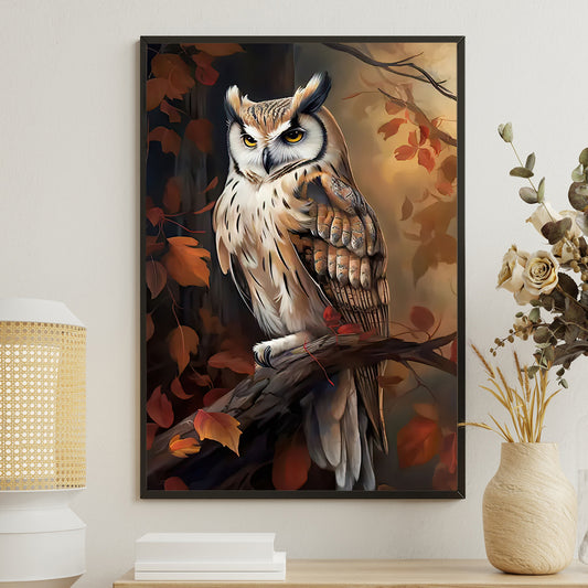 The Guardian of the Forest, Owl Canvas Painting, Mystical Wall Art Decor, Poster Gift For Owl Lovers