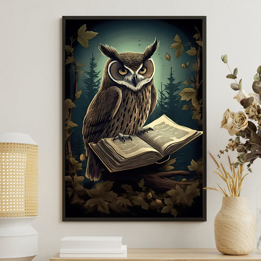 Sage of the Woodland The Owl's Tale, Owl Canvas Painting, Mystical Wall Art Decor, Poster Gift For Owl Lovers