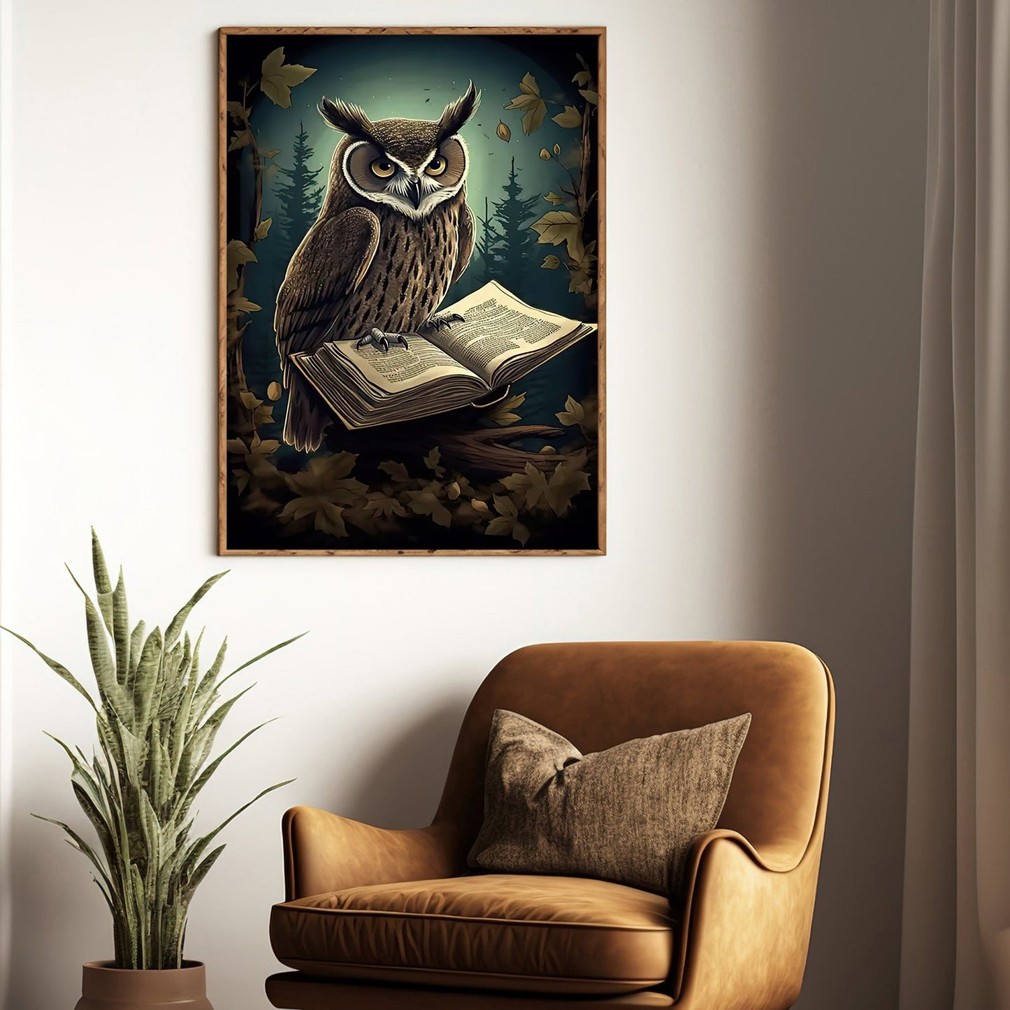 Sage of the Woodland The Owl's Tale, Owl Canvas Painting, Mystical Wall Art Decor, Poster Gift For Owl Lovers