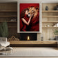 Untamed Affection, Victorian Lion Canvas Painting, Mystical Wall Art Decor, Poster Gift For Lion Lovers