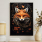 Fox in Florid Spiral, Victorian Fox Canvas Painting, Mystical Wall Art Decor, Poster Gift For Fox Lovers