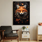 Fox in Florid Spiral, Victorian Fox Canvas Painting, Mystical Wall Art Decor, Poster Gift For Fox Lovers